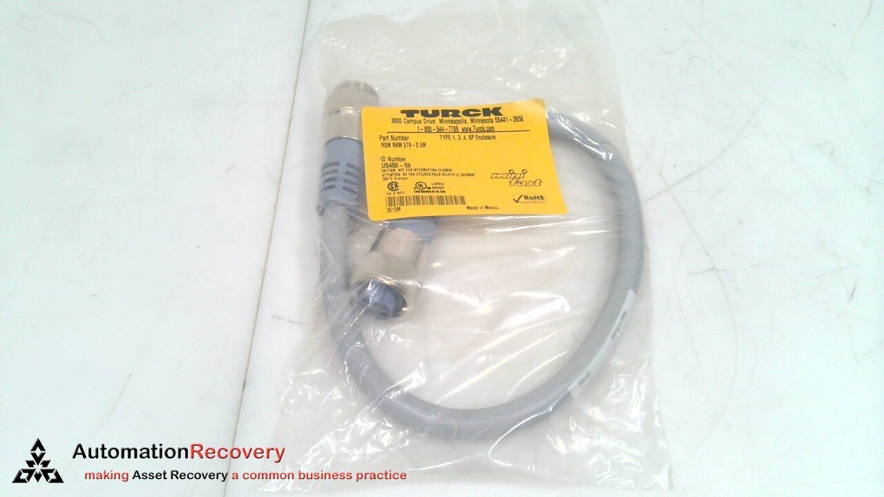 TURCK RSM RKM 579-0.5M, DEVICENET CABLE ASSEMBLY, U5450-59, NEW #211970