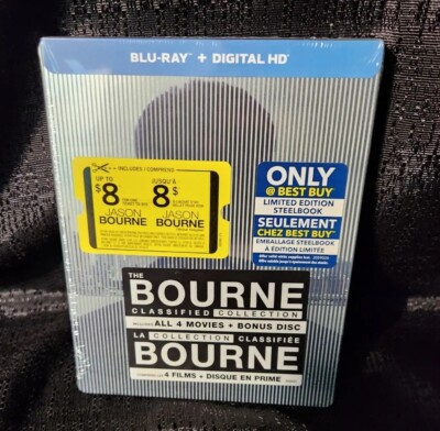 The Bourne Classified Collection 4 Movies Blu-Ray Steelbook New