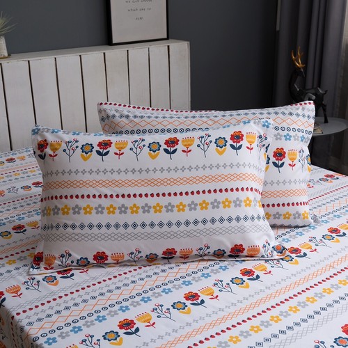 Elastic Fitted Sheet Set Wrap Around Queen King Size Bed Pillowcase Soft Floral - Picture 136 of 207