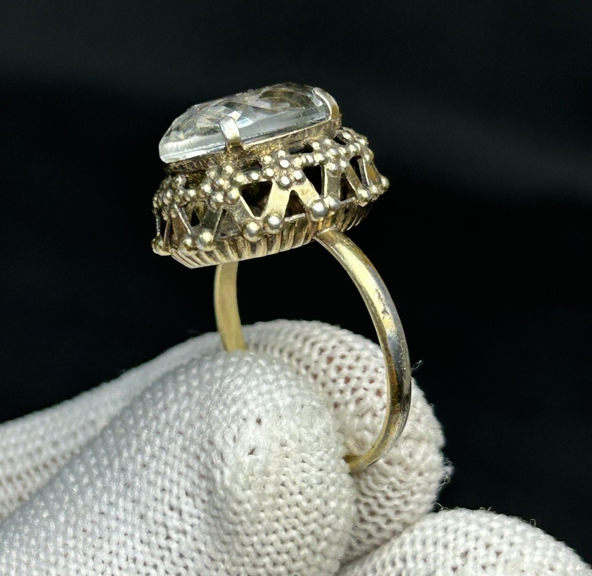 Vintage Russian Soviet Sterling Silver 875 Ring USSR Women's Jewelry