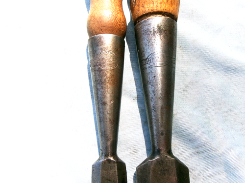 PAIR OF GREENLEE SOCKET FIRMER CHISELS - 5/8" & 1" WIDE - Picture 5 of 5