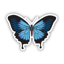 Papilo Ulysses Butterfly Sticker Decal - Weatherproof - blue emperor