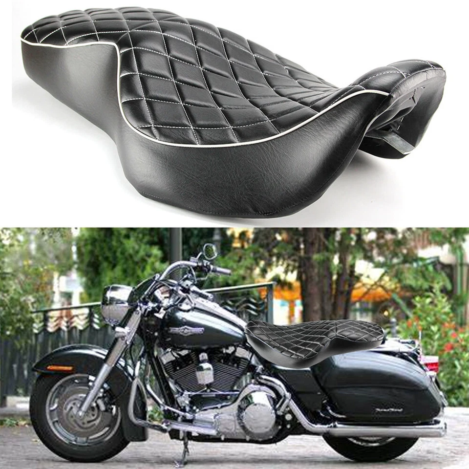 Low-Profile Rider and Passenger Seat For 1997-2007 2006 Harley Touring Road King - Imagem 2 de 4