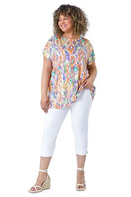 Aztec Foil Print Top for Women UK - Ladies Roman Curve