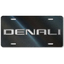 DENALI Inspired Art Aluminum Wave Carbon FIber look Car Vanity License Plate Tag