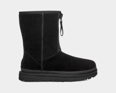NEW UGG Women's Classic Short Zipper Tape Logo Boot - 1144035