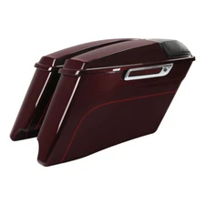 4" Stretched Hard Saddlebags For Harley Touring 2014-2024 Mysterious Red Sunglo