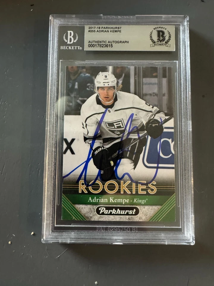 2017-18 UD Parkhurst Rookie #255 Adrian Kempe signed auto BAS slab - Image 2 of 2