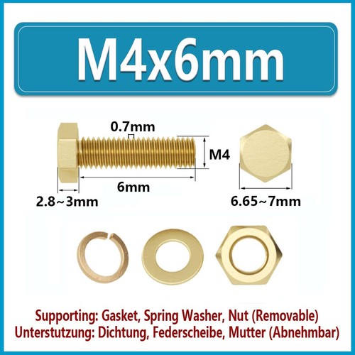 Tornillos hexagonales de latón M3 ~ M16 con tuercas y arandelas y pernos completamente roscados - Imagen 13 de 97