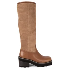 69518 auth GABRIELA HEARST brown SHEARLING LINED SUEDE KNEE Boots Shoes 40