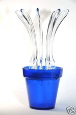 Koziol PIC UP Party Forks - BLUE BASE / CLEAR FORKS