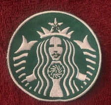 CHRIS CORNELL Embroidered SEW ON PATCH 3” COFFEE MERMAID Tribute SOUNDGARDEN