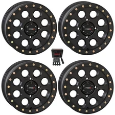 System 3 SB-7 Beadlock Wheels 15" Black (5+2) Kawasaki Mule Pro FXT KRX /