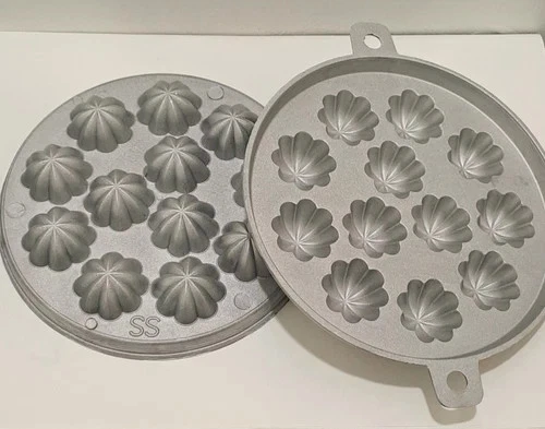 Kuih Bahulu Aluminium Mold Spongcake Muffin Mould 12 flower