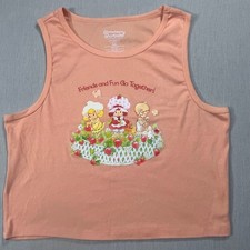 Strawberry Shortcake Y2K Cropped Tank Top XXL Cute Graphic Vintage Style