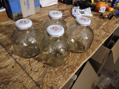 EMPTY Clear Glass Jar 10 oz from Martinelli s Apple Juice Lot Of 4
