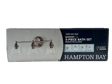 Hampton Bay Marsden 3-Light Brushed Nickel Vanity Light w/ Matching 4-Piece Bath