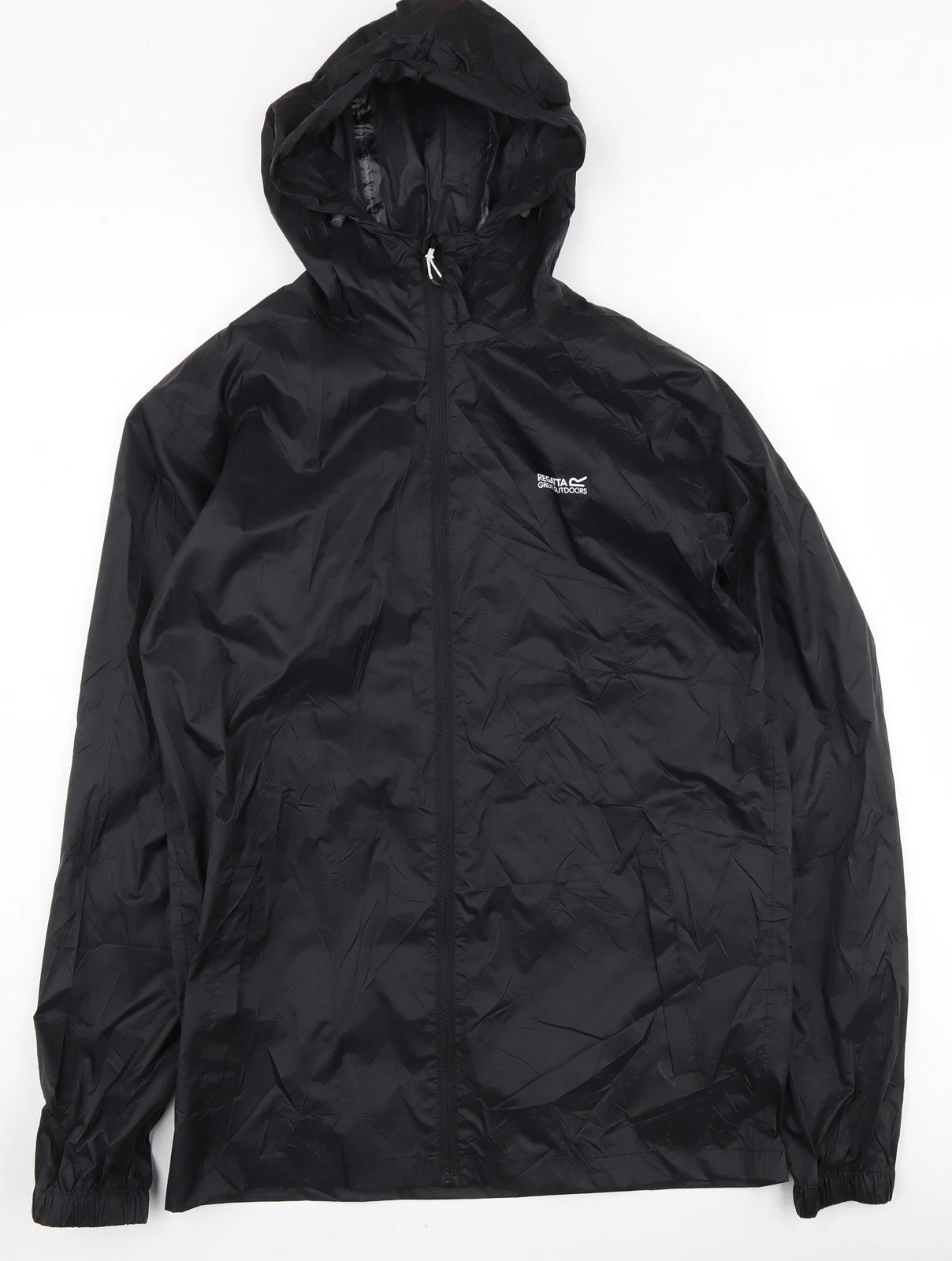 Regatta Men’s Black Hooded Windbreaker Jacket Size S