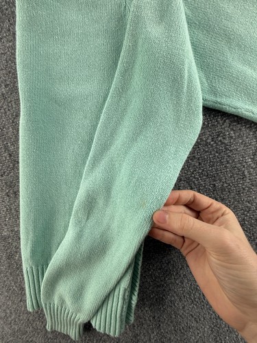 Ralph Lauren Polo Jeans Women Flag Sweater Light Blue Turtleneck Small Cotton - Picture 17 of 18