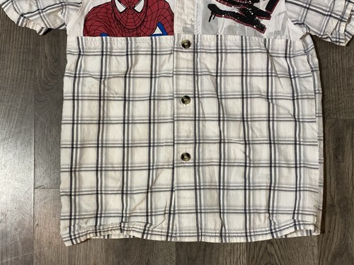 Vintage Y2K Marvel Spider-Man 3 Kids Button Up Flannel Tee Shirt 4T - Picture 3 of 5