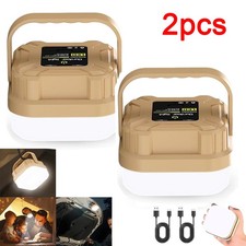 2-Pack Portable USB Rechargeable LED Camping Lights Outdoor Lamp Tents Lighting