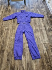 VTG 1980's Nils Ski Jacket Sz 8  Snow Pants Sz 12 Violet Blue Suit Set Winter