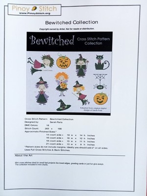 Bewitched - Pinoy Stitch - Cross Stitch Pattern Collection by Sarah Paris.