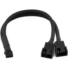 CRJ Micro 4-Pin GPU Dual Fan Adapter Cable - 6-Inch (15cm), Black PH 