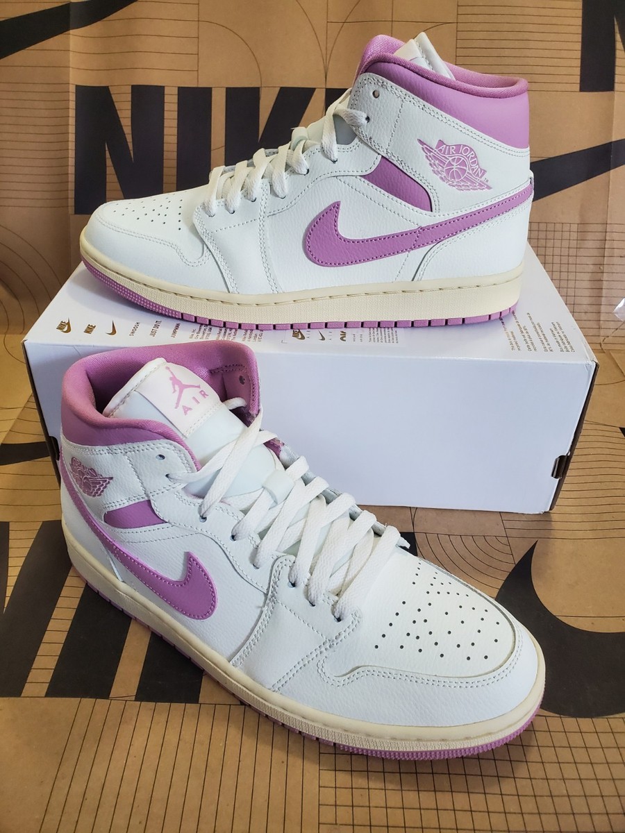 ★Nike★Jordan 1 Mid Sail Muslin★大人気★ Nike Air Jordan 1 Mid Sail-Orchid Purple-Muslin BQ6472-162