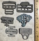 Six different fancy suspender buckles-Found in New Mexico-CW/Apache Indian Wars+