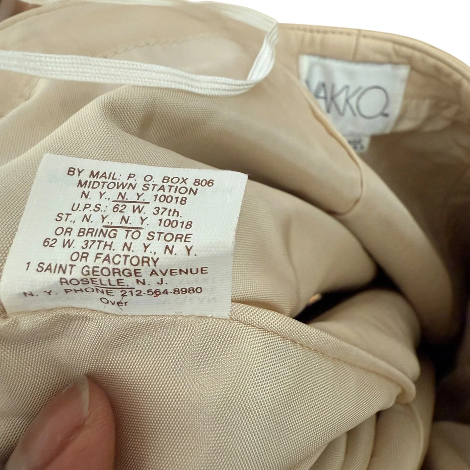 Maxi Falda VAKKO Vintage Cuero Beige Talla 12 Línea Completa A Hecha en EE. UU. Foto 4 de 4