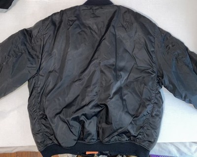 LARGE USAF MA-1 Flyer's Jacket Mens Black Flight Bomber Vintage | eBay
