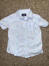 Children  s Place Toddler 2T Light Blue Button Front Shirt With Easter Egg Print
