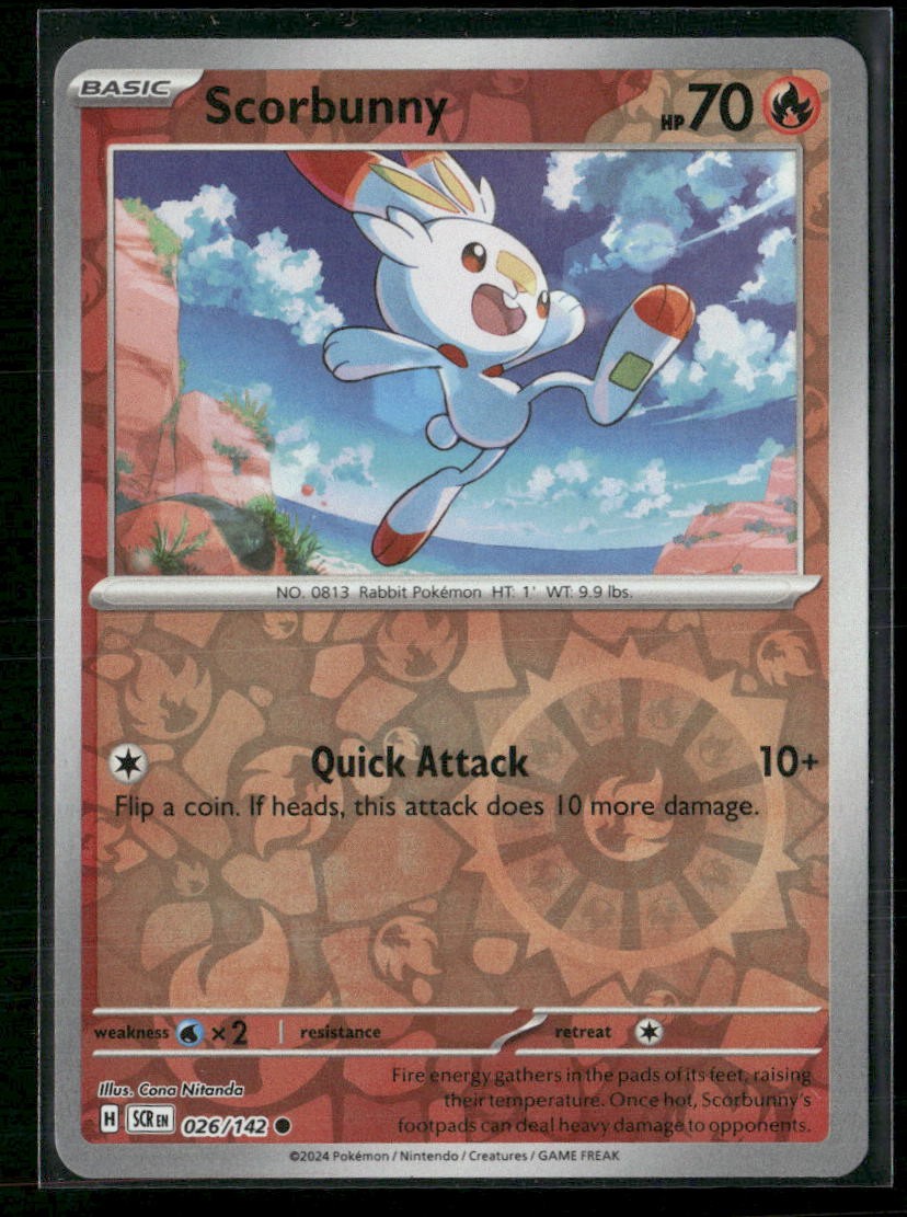 Scorbunny SV07: Stellar Crown 026/142 Reverse Holo NM