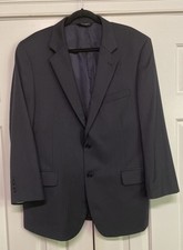Jos A Bank Sport Coat Blazer Mens 44R Blue 100 Wool Signature Collection Jacket