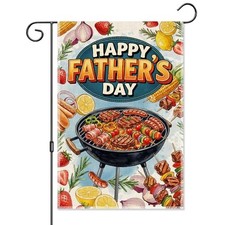 Happy Father&rsquo;s Day Garden Flag Double-Sided 12x18 Inch, BBQ Grill Multi 2