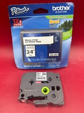 Brother P-Touch TZe Adhesive Tape Cassette 3/4" Black on White TZE241