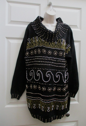 Suéter de punto voluminoso para mujer Victoria Jones con cuentas y ornamentado nuevo - Imagen 11 de 18