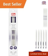 Lightweight Alabaster Double-Point Knitting Needles, Ergonomic 5-Pack, 8-Inch