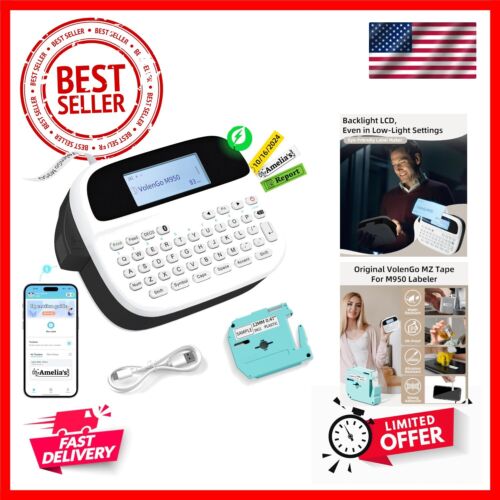 Label Maker Machine with Tapes, Label Maker Waterproof-Labels, Rechargeable B...