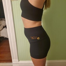 S Black Women's compression workout set / sports bra  shorts