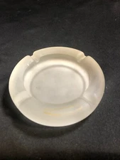 Satin Frosted Glass Ashtray Vintage 1950s 4.5" Diameter