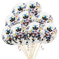 Konfetti Luftballon Set Happy Birthday Geburtstag Party Ballons 10 Stk Bunt