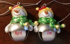 Ganz " PERSONALIZED " Jinglebell Snow Buddies Names Starting with A - Z