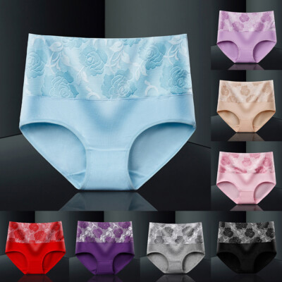 Panties Briefs Lingerie Underwear Shapewear Soft Seamless Slim Flower High Waist