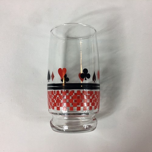 Poker Card Glasses Set of 6 Vintage Glassware Spades Hearts Clubs Diamonds EUC - Picture 2 of 7