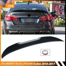 Gloss Black PSM Style Rear Spoiler Lip Wing For BMW 5 Series F10 M5 2010-2017