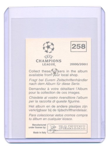 Panini 2000-01 UEFA Champions League Aufkleber David Beckham #258 Manchester Utd - Bild 2 von 4