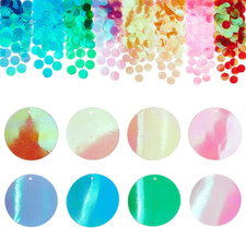 240G Large Sequins for Crafts, 8 Colors Flat round Sequin Paillettes PVC Loose S