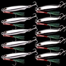 10PCS Metal Cast Jig Spoon Electroplated Bass Fishing Lure 10g 15g 20g 30g 40g 